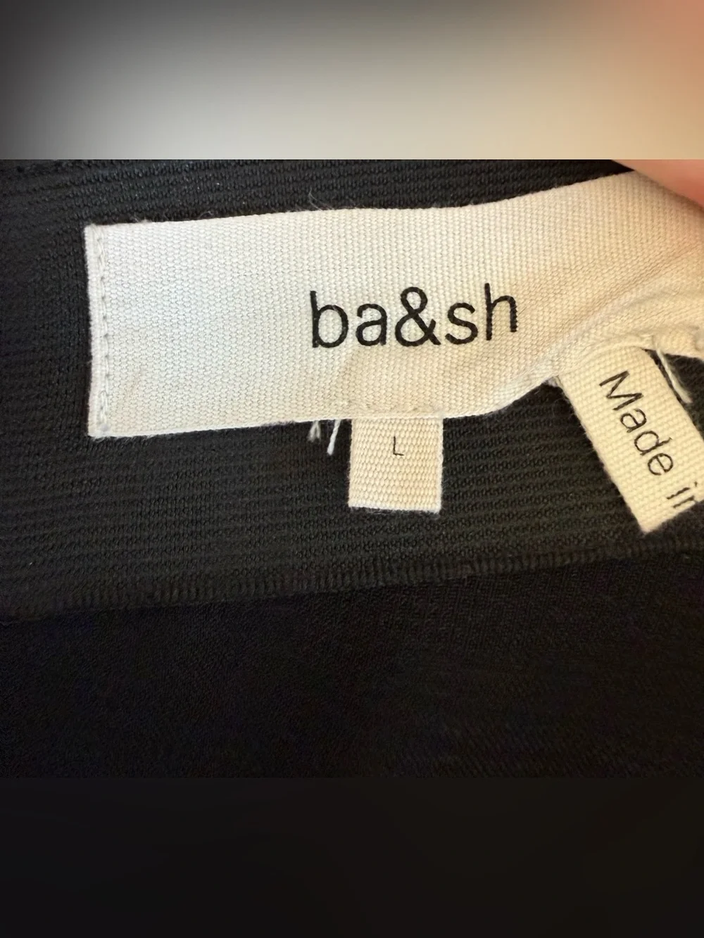 ba&sh Black Nelly Midi Skirt Satin Twist Front Draped Bias Cut Designer Size L